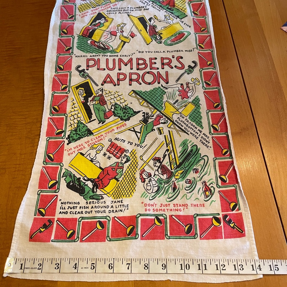 1950’s Vintage Tea Towel for Plumbers Only